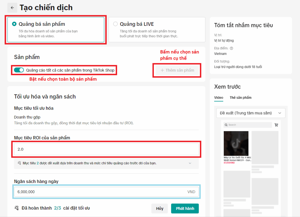 GMV Max Là Gì? Hướng Dẫn Chi Tiết Từ A-Z Cho Các Nhà Bán Hàng TikTok Shop 6 Tạo chiến dịch quảng cáo sản phẩm GMV Max